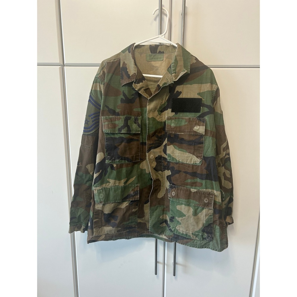 Military Issue Woodland Camo BDU Field Jacket Ripstop Medium Regular US Air